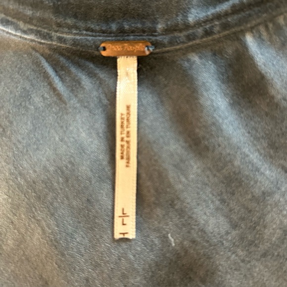 Free People tie neck tank hi low cut sz L - Picture 7 of 9